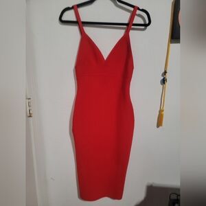 Elegant Red Bandage Dress